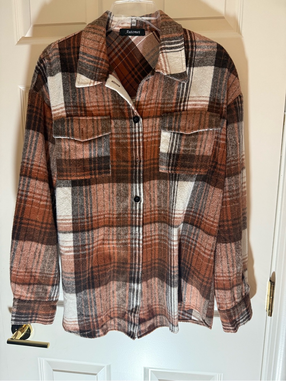 Autumnal Plaid Shacket Jacket by - Rust & Cream